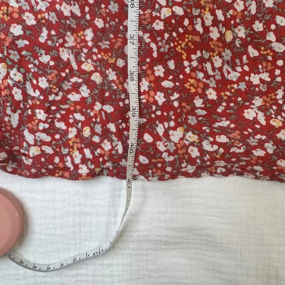 Rails Audrina Red White Ditsy Floral Midi Dress Women's Small Cottage Romantic - Picture 4 of 12